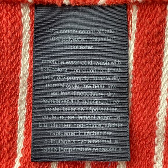 Tommy Hilfiger Womens M Sweater Hoodie Red Orange Striped Full Zip Preppy Casual - Picture 7 of 8